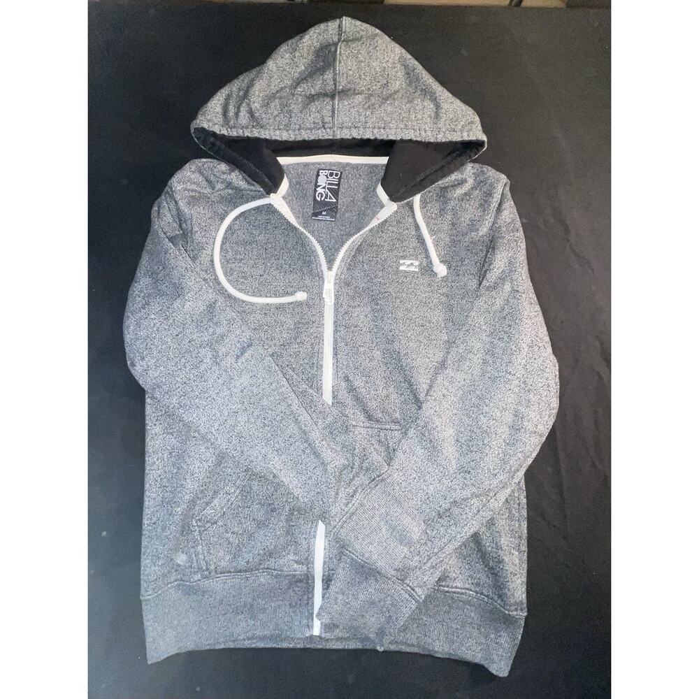 Billabong Grey Full Zip Hoodie Medium, M, Heather Gray